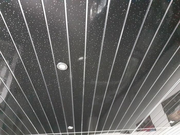 Black sparkle wall/celing cladding