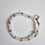 Brand New White Beaded Stretch Bracelet with Bamboo-Inspired Beads Image 4