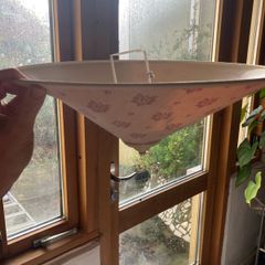 90s Style Uplighter  Floral Bowl Lampshade