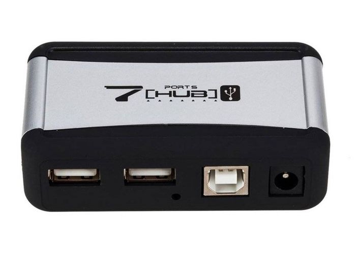 New 7 Ports Hub USB 2.0 High Speed Smart Adapter PC Computer Laptop + PSU #1371