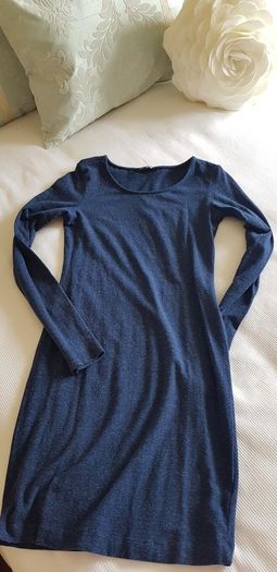 H&M Navy Long Sleeve Mini Dress - Size 8