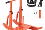 Weight Sled, Steel Power Sled, Fitness Training Sleds for Athletic Exercise Speed Improvement, Workout Equipment with Adjustable Height Handle, Compatible with 25/51 mm Weight Plates, Orange