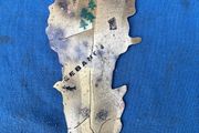Unusual brass map of Lebanon