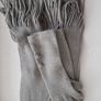 new grey long gloves and scarf tag attached Image 2