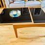 Glass/pine coffee Table Image 3