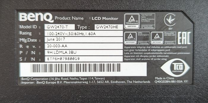 BenQ GW2470-T Low Blue Light Monitor