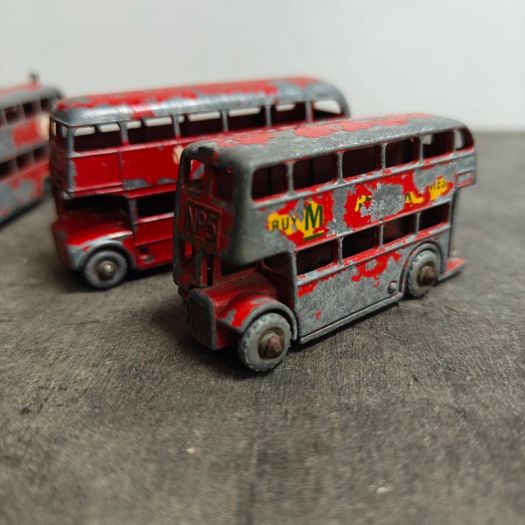 6 x old Matchbox Lesney Playworn London Routemaster and Trolley buses