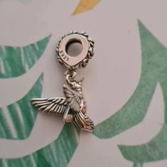 Brand new, unused silver charm pendant, S925 sterling silver, hummingbird charm.