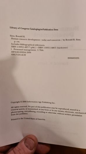 Human Resource Development. Today And Tomorrow. By Ronald R. Sims. Hardback In Very Good Condition.