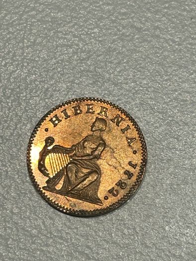 1722 Hibernia Coinage Halfpenny US Colonial reproduction