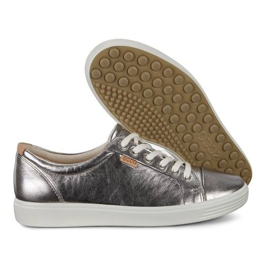 ECCO LEATHER SHOES. Ladies. EU 39 UK 6.   Colour Muted Aluminium Silver. Total comfort. 120 euro new. In very good lightly used condition.