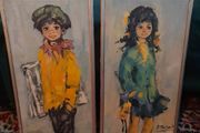 Vintage French Painted Board Art