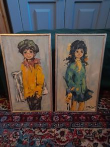 Vintage French Painted Board Art
