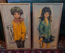 Vintage French Painted Board Art