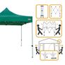Gazebo Pop Up Foldable Adjustable Height Steel Polyester 420d Oxford Green 300 X 320 X 300 Cm Image 3
