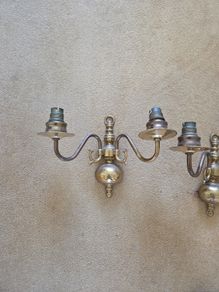 brass  wall lights x2