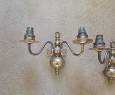 brass  wall lights x2