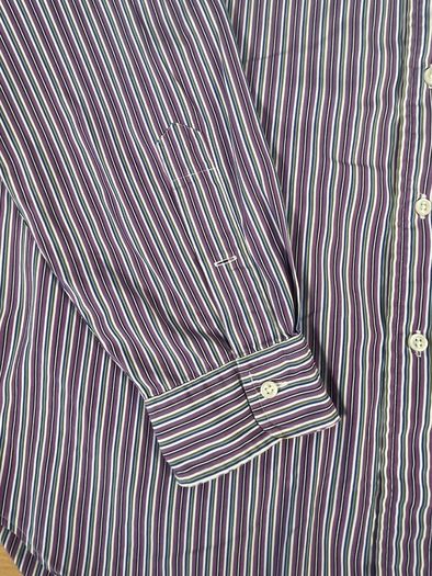 Ralph Lauren Button Down Shirt - Size XL -Striped Classic Fit - Purple Blue