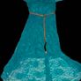 Teal Strappy Lace High Low Dress Image 4