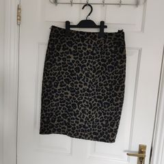 Marks & Spencer Animal / Leopard Print Pencil Skirt