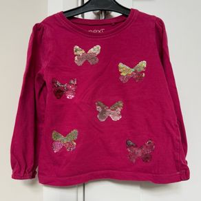 Pink butterfly long sleeved top