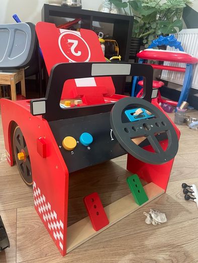 Assembled wooden car with mini storage