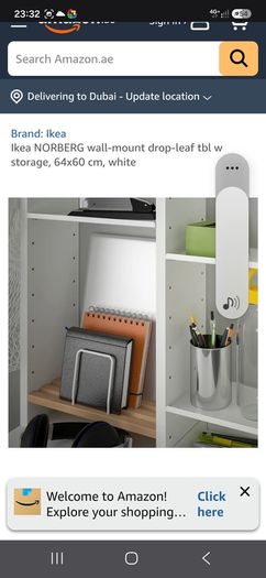 IKEA NORBERG Wall-Mount Drop-leaf table or desk with storage