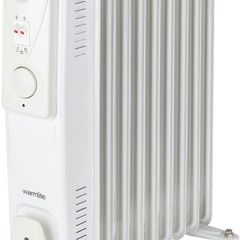 2000W 9-Fin Oil Filled Radiator with 3 Power Settings and Adjustable Timer, White