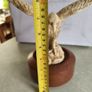 Varnished Resin Golden Eagle Figurine On Wooden Round Plinth. Image 2