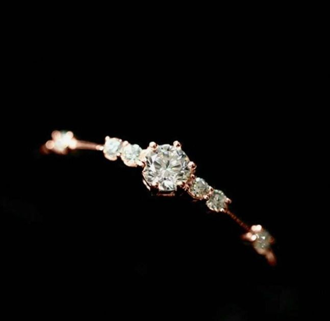 Beautiful Rose Gold Diamond Accent Ring - Brand New