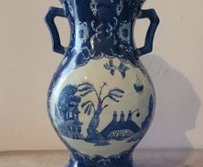 Vintage chinoiserie double handle vase