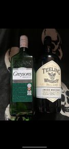 Jagermeister telling whiskey gin empty bottles