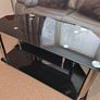 Black Glass and Chrome TV Unit Image 2
