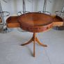Vintage Circular Drum 2 Drawer End Side Lamp Table Image 2
