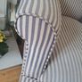 Vintage Armchair Striped Fabric Shabby Chic French Chateau Image 4
