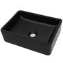 Basin Ceramic Rectangular Black 41x30x12 cm Image 3