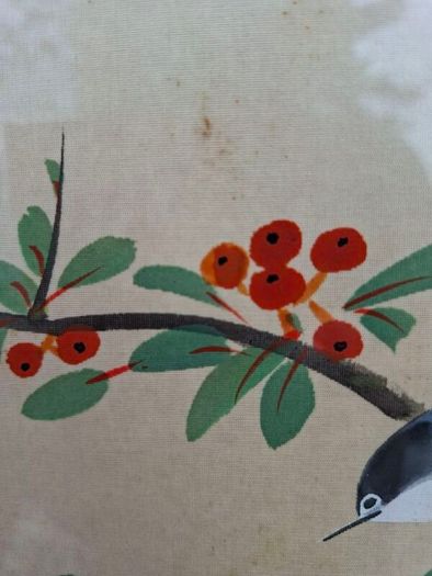 Vintage East Asian Silk Handpainted Painting