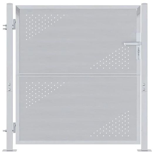 Garden Gate with Lock Silver 95 x 100 cm Stainless Steel