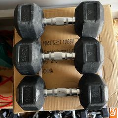 1 x 15kg,12.5kg,10kg hex dumbbells