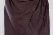 Karen Millen natural leather midi skirt