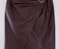 Karen Millen natural leather midi skirt