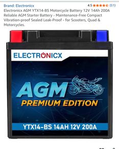 Motorcycle battery - YTX14-BS