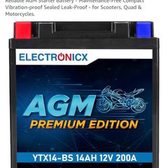 Motorcycle battery - YTX14-BS