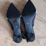 Black Sling Back shoes with Rhinestone and Pearl. Image 6