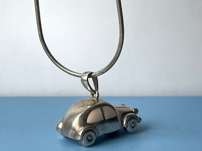 Unusual Sterling Silver Car Pendant