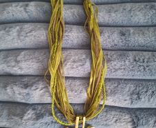 Green Necklace with metal pendant