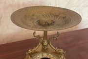 Vintage Ornate Cast Metal Pedestal Fruit Bowl