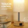 Bedside Lamps Set of 2 Touch Table Lamps with USB-C USB-A Charging Ports, 3 Way Dimmable Bedside Lamp for Bedrooms, Small Touch Lamps for Living Room (Bulb Included Image 5