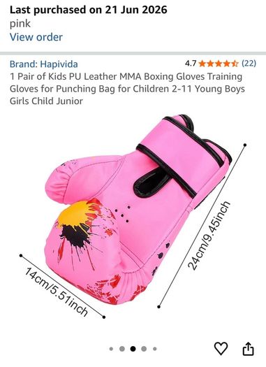 Kids ( girls) boxing gloves