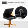 Faux Leather Swivel Recliner Chair with Footstool, Wooden Base and Storage for Living Room, Black (FREE POSTAGE) Image 6